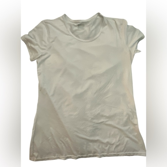 32 Degree Cool Scoop Neck T Shirt White Stretch Short Sleeve NWOT - Picture 1 of 4